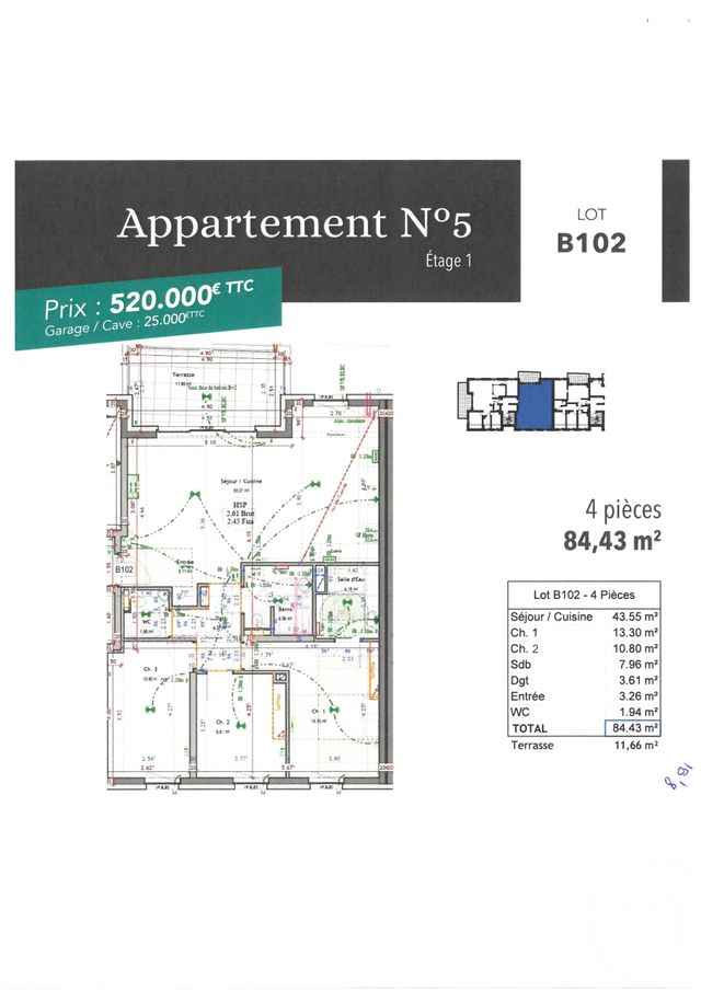 Appartement F4 à vendre - 4 pièces - 84.43 m2 - STRASBOURG - 67 - ALSACE - Century 21 Absis Immobilier