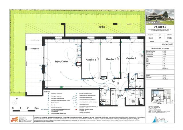 Appartement F4 à vendre - 4 pièces - 93.91 m2 - OBERSCHAEFFOLSHEIM - 67 - ALSACE - Century 21 Absis Immobilier