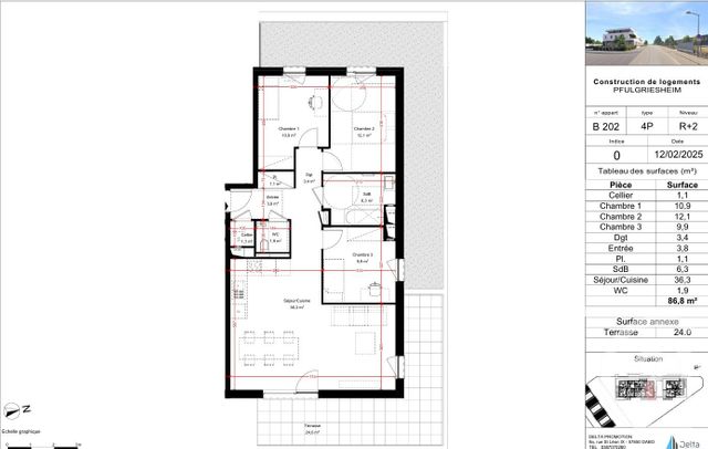 Appartement F4 à vendre - 4 pièces - 86.8 m2 - PFULGRIESHEIM - 67 - ALSACE - Century 21 Absis Immobilier